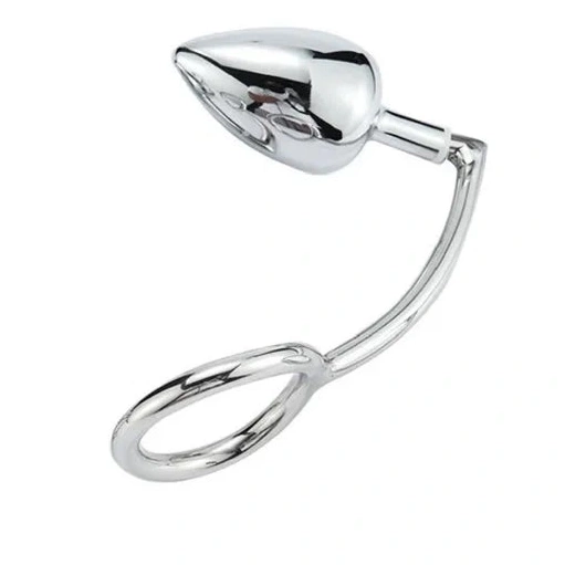 Anal Ring Stainless 4663 Set Cock with Hook DiscreetChoice Steel 0309